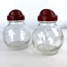 VINTAGE FEDERAL SALT & PEPPER SHAKERS Red Top Chicago Illinois IL Kitchen Decor picture