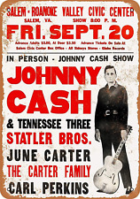 Johnny Tin Sign 1968 Cash in Virginia Vintage Metal Signs 8 X 12 Inches picture