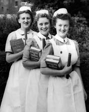 Three smiling nurses Brighton General Hospital Sussex have jus- 1955 Old Photo picture