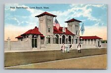 Lynn MA-Massachusetts, State Bath House, Antique, Vintage Souvenir Postcard picture