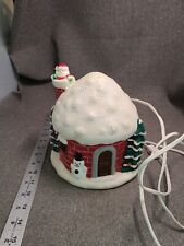 Vintage Ceramic Light Up House W/ Santa in Chimney Music Box add, 