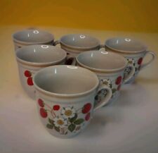 Vintage 1970s Sheffield Strawberries-N-Cream Coffee Cups (6) picture