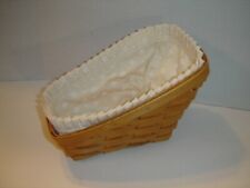 Longaberger Vegetable Slanted Basket 1997 Signed With Off White Fabric Liner picture