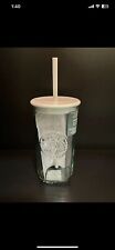 New 2023 Starbucks Recycled Glass Mint Green Grande Cold Cup Tumbler Triangle picture