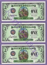 2014 D $1 SPLASH MOUNTAIN WDW DISNEY DOLLARS (3) Consecutive D018201-203 picture