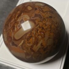 59mm Bamboo Jasper Sphere Natural Fossil Crystal Picture Mineral Machine Cut picture