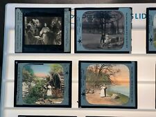 Collection of 18 Antique Magic Lantern Slides Some Biblical and Courting Photos picture