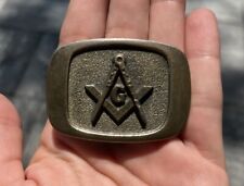 1983 MM United Brass Tone Masonic Freemason Fraternal Belt Buckles #D1307 USA picture