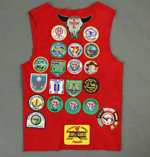 Vintage 80s Boy Scouts of America Red Vest w/ 43 Patches picture