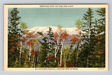 Mt Katahdin ME-Maine, General Greetings, Lofty Peak in Maine, Vintage Postcard picture