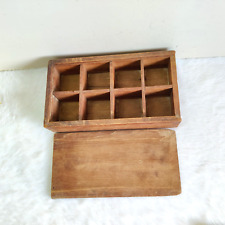 Vintage Primitive Handcrafted 8 Compartments Wooden Spice Box Collectible W779 picture