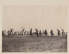 1934 Press Photo Arab Rebel Warriors Show Horsemanship to Italian Army at Libya picture