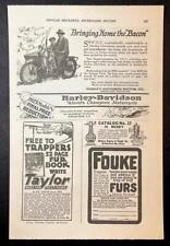 1923 Harley Davidson AD “Bringing Home the Bacon” vintage Print AD Sidecar picture