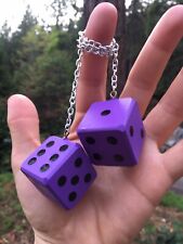 VIOLET & BLACK MIRROR DICE NEW PRODUCT CAR OR TRUCK HAND MADE IN USA PURPLE picture