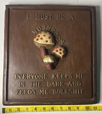 Vintage APSIT BROS of California I Must Be A Mushroom 1974 Wall Art RARE Patina picture