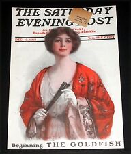 1913 DEC 13, OLD SATURDAY EVENING POST MAGAZINE COVER (ONLY) HASKELL COFFIN ART picture