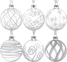 Kingrol 3.14 Inch Glass Ball Ornaments, Set of 6, Christmas Tree Decoration Ball picture
