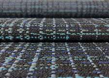 1.625 yds Carnegie Reverb 7 Blue Modern Plaid Upholstery Fabric MSRP 134 picture