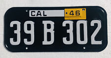 1945-1946 California License Plate. DMV Clear, Restored. picture