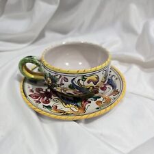 Vintage Ceramiche D'arte Ravello Raffelesco Teacup & Saucer Italy Espresso  picture