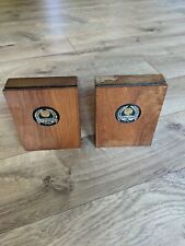 Rare Vintage Solid Wood University of North Dakota bookends NEED Refinishing  picture