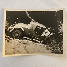 Press Photo Photograph Wrecked Car Automobile Congressman Killed Crash Vintage picture