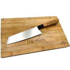 Dedfish German Kiritsuke Duo Stainless Steel Kitchen Chef Knife & Cutting Board picture