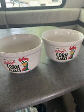 Vintage Lot of 2 1999 Kellogg’s Corn Flakes Cereal Bowls Used picture