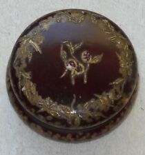 Vintage D&C France fancy ornate snuff box, pill container case w/ top, 3