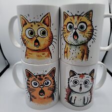 Surprised Cat Animal Lover Ceramic Handmade Funny Sublimation mugs picture