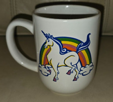 Vintage Royal Norfolk Stoneware Fantasy Unicorn Horse Rainbow Mug Pride LGBTQ+ picture