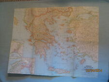 VINTAGE GREECE AND THE AEGEAN MAP National Geographic December 1958 picture