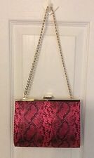 Juicy Couture Authentic Hollywood Hills Handbag Clutch Fuchsia Python Snake NWT picture
