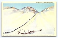 Postcard Over Chilkoot Pass Gold Rush In Alaska AK picture