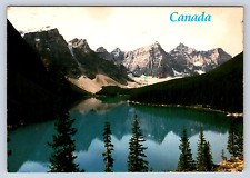 Vintage Postcard Canada Moraine Lake Alberta Rocky Mountains picture