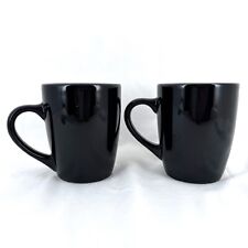 2 Royal Norfolk Classic Black Stoneware Coffee Cup Mugs 12 oz picture