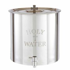 Engraved Text And Cross Design 5 Gallon Holy Water Receptacle for Church, 12 In picture