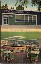 BUFFALO, New York LINEN Postcard OLIVER'S RESTAURANT AND BAR c1950s Unused picture
