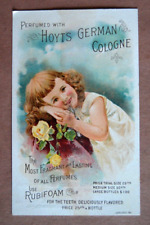 1891 Calendar Harrisburg, PA Hoyt's German Cologne Perfume Trade Card Cute Girl picture