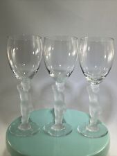 Lot Of 3 Bayel Bacchus by France Wine Glass Goblet 7.25” Nude Male Frosted Stem picture