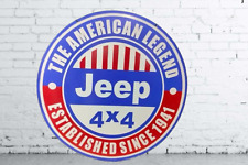 Jeep  Porcelain Enamel Heavy Metal Sign 48 Inches Round Double Side picture