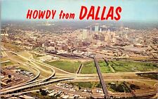 Howdy From Dallas Big D Birdseye Skyline Highways Chrome P.UN. (1A) picture