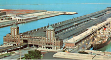 Postcard IL 1964 Navy Pier Chicago Illinois Lake Boats Lake Michigan Chrome UNP picture