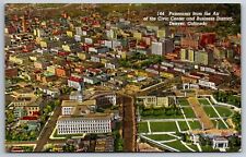 Denver Colorado~Air Panorama Of Civic Center & Business District~Linen Postcard picture