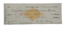 1878 Bank Check: Delaware County National Bank, Delaware, OH - W.Y. Richey picture