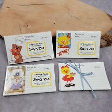 Suzy's Zoo 3x5 Folded Recipe Cards Vintage 90's Lot of 3 SEALED Packs + 1 Opened picture