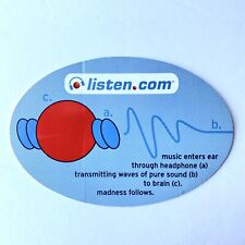 Vintage Listen.com Headphones Diagram Sticker Y2K Dot Com HTF picture