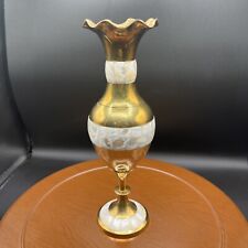 Vintage Vase hand made  brass With Mother Of Pearl Inlay picture
