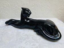 Rare Vintage Elegant Resting MCM Ceramic Black Panther 14” picture