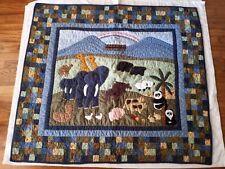 Vintage Handmade Noahs Ark Animals Patchwork Quilt 48